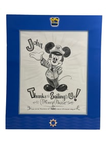 Disney Toon 2002 Cruise Mickey Mouse Signed Storyboard Pencil Drawing