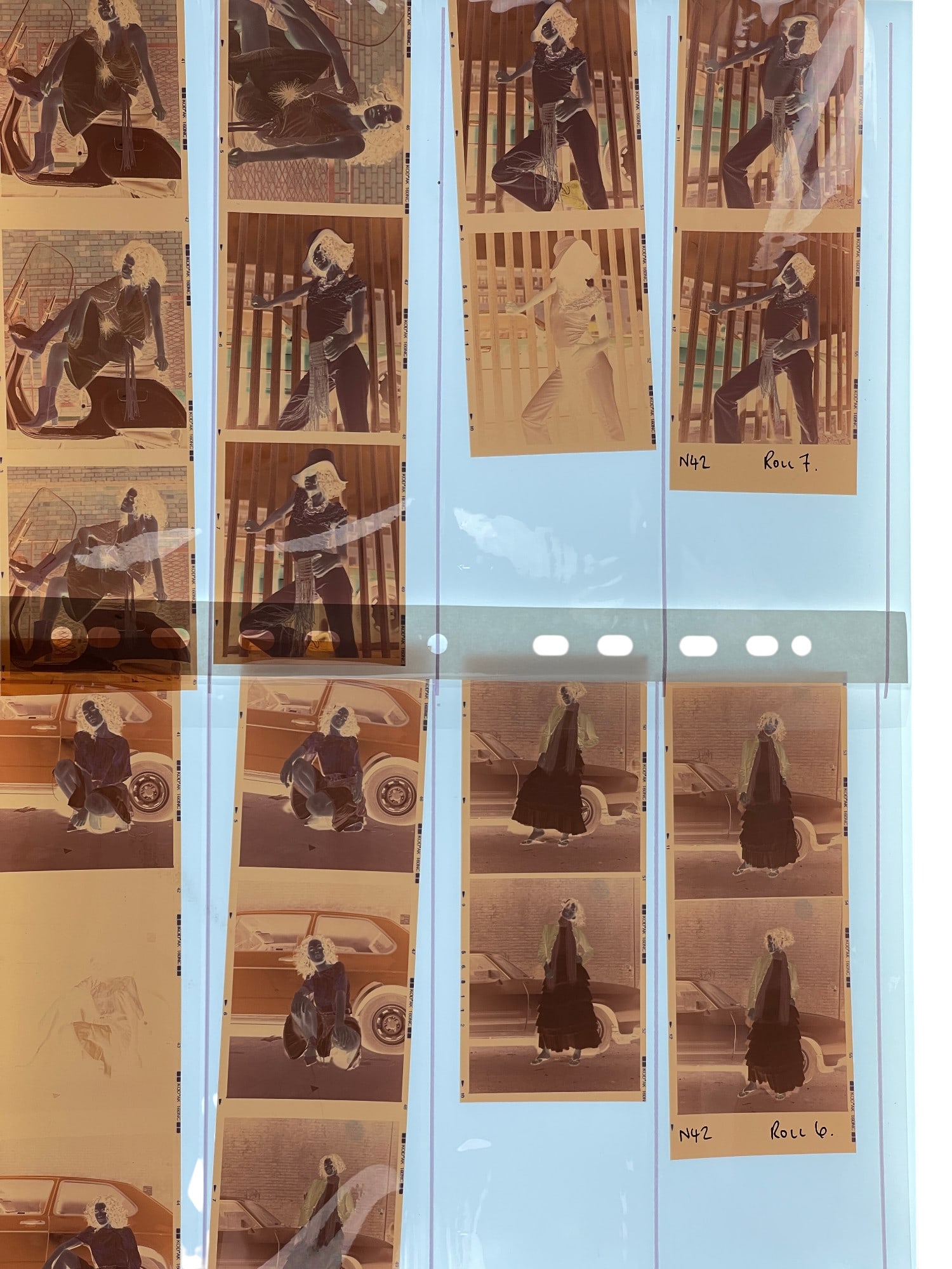Vintage Fashion Modeling Contact Sheet Photo Negatives (1 of 7)