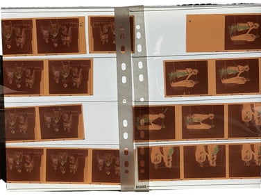 Vintage Fashion Modeling Contact Sheet Photo Negatives