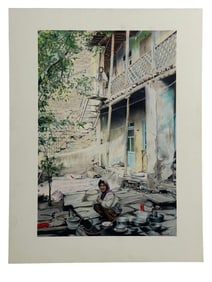 Abelina Galustian (Iranian, Armenian) - Signed Gouache on Board Painting