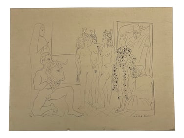 Pablo Picasso - Les Trois Femmes Et Le Torero Lithograph, Stamped on Verso