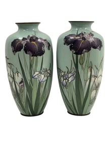 Pair of Japanese Meiji Period Cloisonne Vases