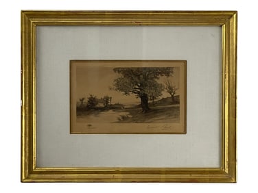 Vintage Signed Etching in Frame