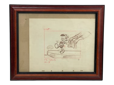 Vintage 1939 Pinocchio Animation Storyboard Drawing