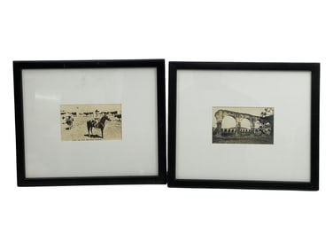 Vintage Real Photo Postcards in Frame