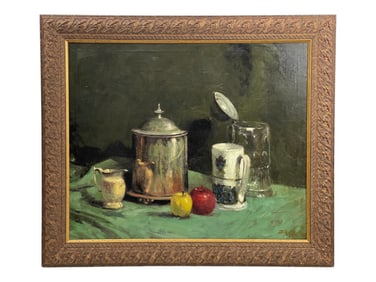 Vintage Oil on Canvas, Signed Still Life Painting