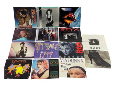 Vintage 45 Vinyl Record Collection Prince Madonna Queen