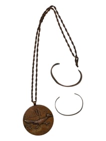 Vintage Native American Road Runner Copper Jewelry Collection