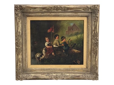 Antique Oil on Canvas Painting Signed and Dated Lower Right 1868
