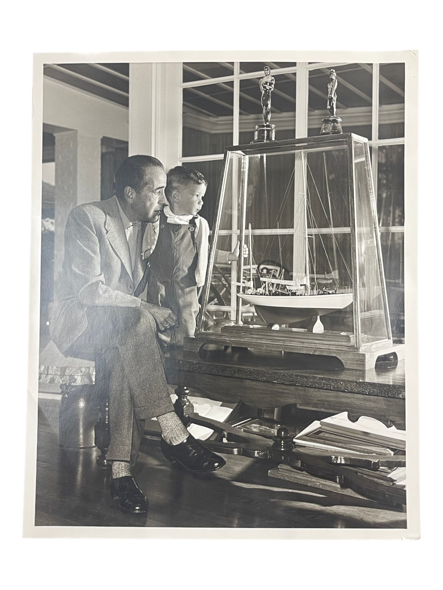 Humphrey Bogart Original B&W Sid Avery Signed Bogard with Son (1 of 8)