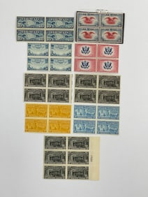 Vintage US Stamp Block Collection Lot