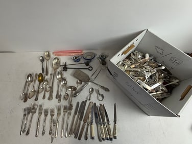 Silver Plate Flatware Huge Antique Collection Lot