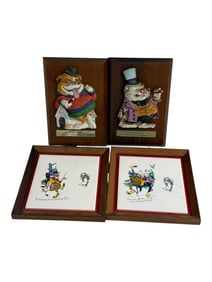 Vintage Dirty Dogs Japan Wood Plaque 3D Wall Decor