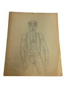 Vintage Randy Coleman Gay Male Interest Original Drawing Illustration Art