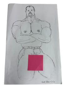 Vintage Randy Coleman Signed & Dated Gay Male Interest Original Drawing Illustration Art