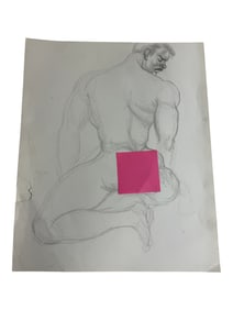 Vintage Randy Coleman Gay Male Interest Original Drawing Illustration Art