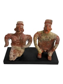 Vintage South American Clay Male and Female Sculpture figure