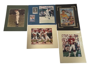 Vintage Football Baseball Racing Photo Set