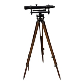 W & L.E. Gurley 48522 Vintage Surveying Tool Telescope with Tripod