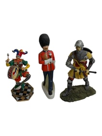 Vintage Jester Knight and British Solider Sculpture
