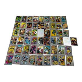Vintage DC & Marvel Comic Trading Cards Sheet of 60+
