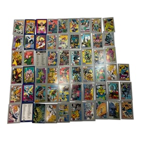 Vintage DC & Marvel Comic Trading Cards Sheet of 60+