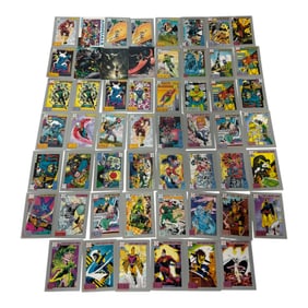Vintage DC & Marvel Comic Trading Cards Sheet of 60+