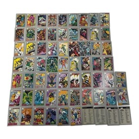 Vintage DC & Marvel Comic Trading Cards Sheet of 60+