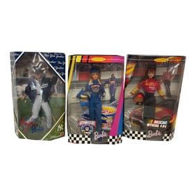 Barbie Collector Dolls Lot of 3 (Yankees, NASCAR, McDonald's Racing)