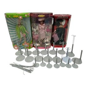 Barbie Collector Dolls with Doll Stands Lot of 3