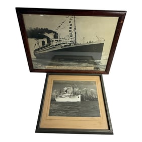 Pair of Framed Ocean Liner Prints