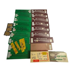 Lot of HO Train Turnouts & Rolling Stock Kits
