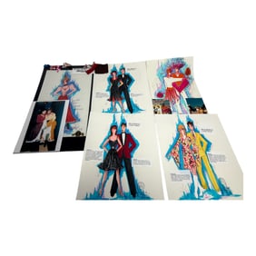 Collection of Costume Design Sketches Lot of 5