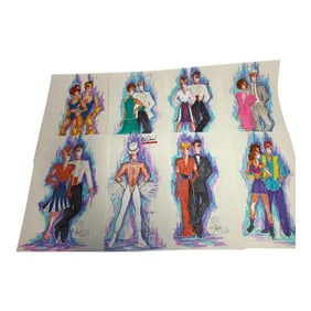 Large Collection of Costume Design Sketches Lot of 8