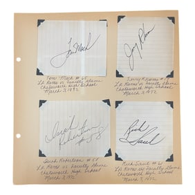 L.A. Rams Players Autographs Tom Mack, Jerry Rhome, Isiah Robertson, Rich Saul