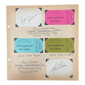 Lynn Anderson & Ray Stevens Autographs with Bobby Goldsboro Show Tickets