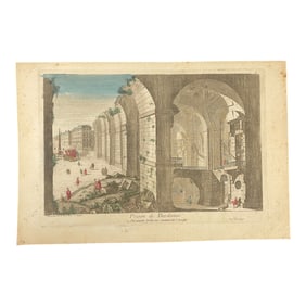 Antique Hand-Colored Engraving Prison de Dardanus