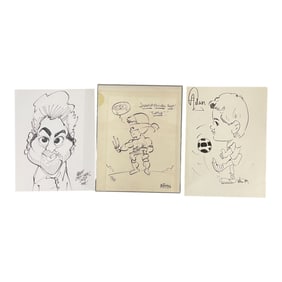 Collection of Original Cartoon Caricature Drawings