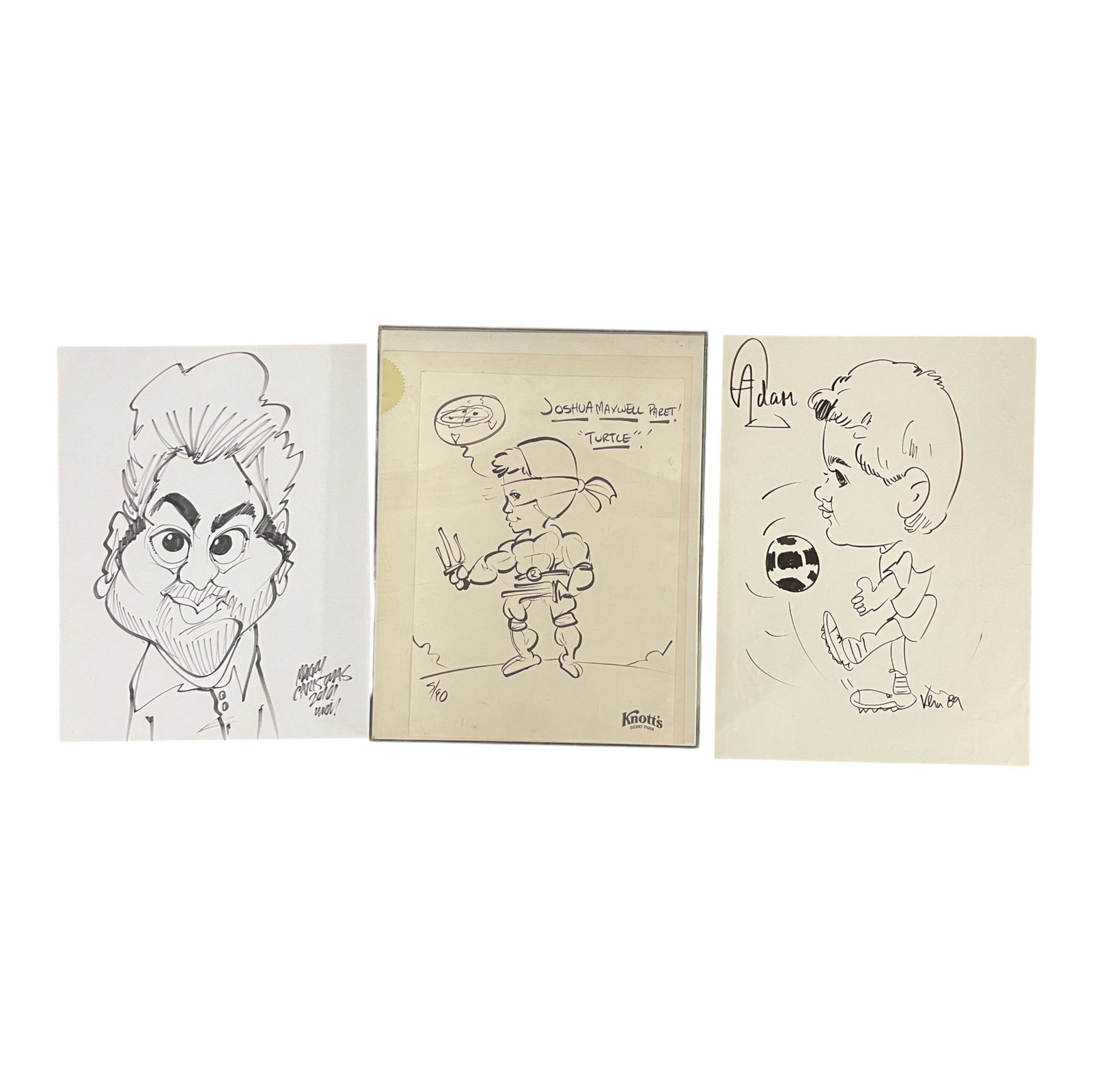 Collection of Original Cartoon Caricature Drawings (1 of 4)