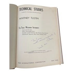 Whitney Tustin 'Technical Studies' Signed Music Book (1955)
