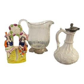 Three Antique Decorative Pitchers