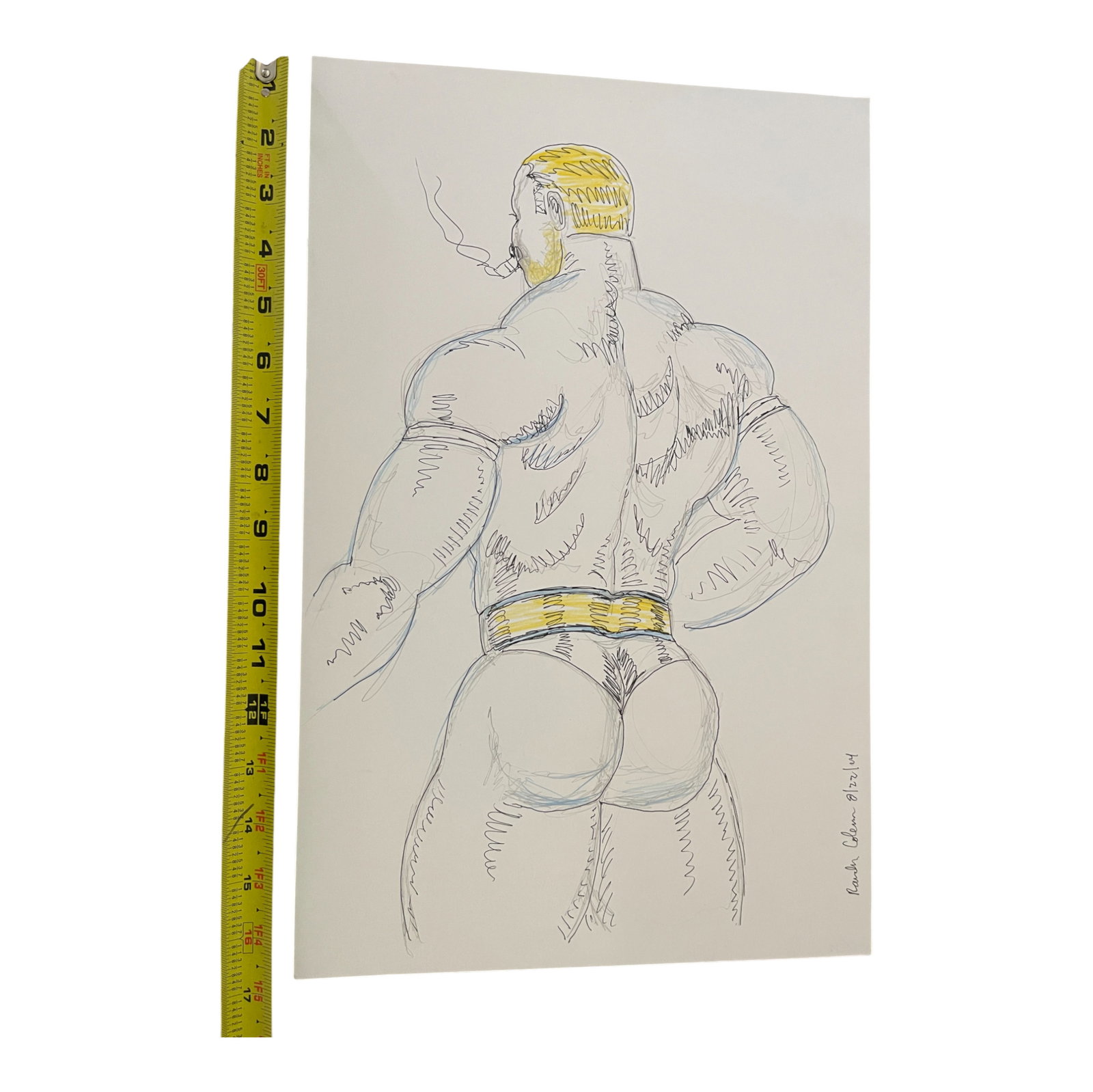 Vintage Randy Coleman Dated Gay Male Interest Original Drawing Illustration Art 11" x 17" (1 of 4)