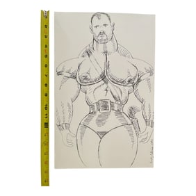 Vintage Randy Coleman Dated Gay Male Interest Original Drawing Illustration Art 11" x 17"