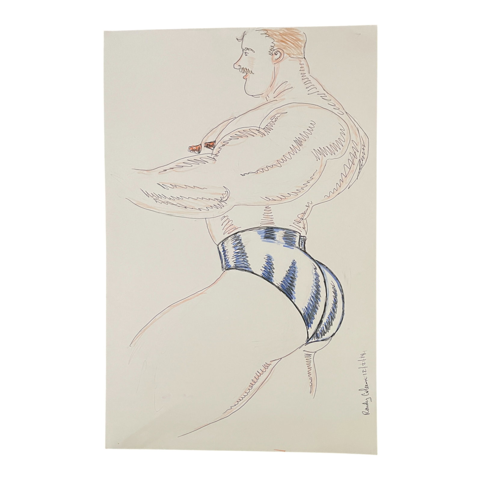 Vintage Randy Coleman Dated Gay Male Interest Original Drawing Illustration Art 11" x 17" (1 of 4)