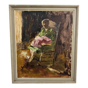 Vivian Wilson Williams 1969 'Rocking Chair Madonna' Painting