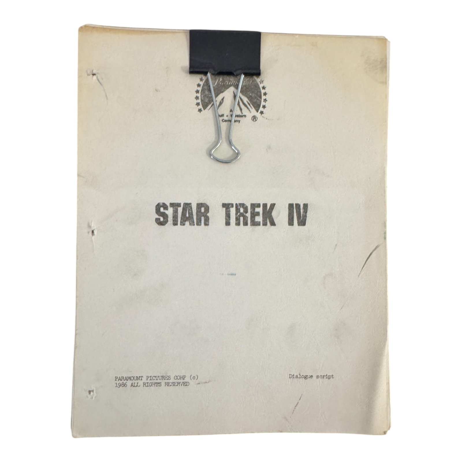Star Trek IV Original Script, 1986 (1 of 7)