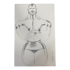 Vintage Randy Coleman Dated Gay Male Interest Original Drawing Illustration Art 11" x 17"