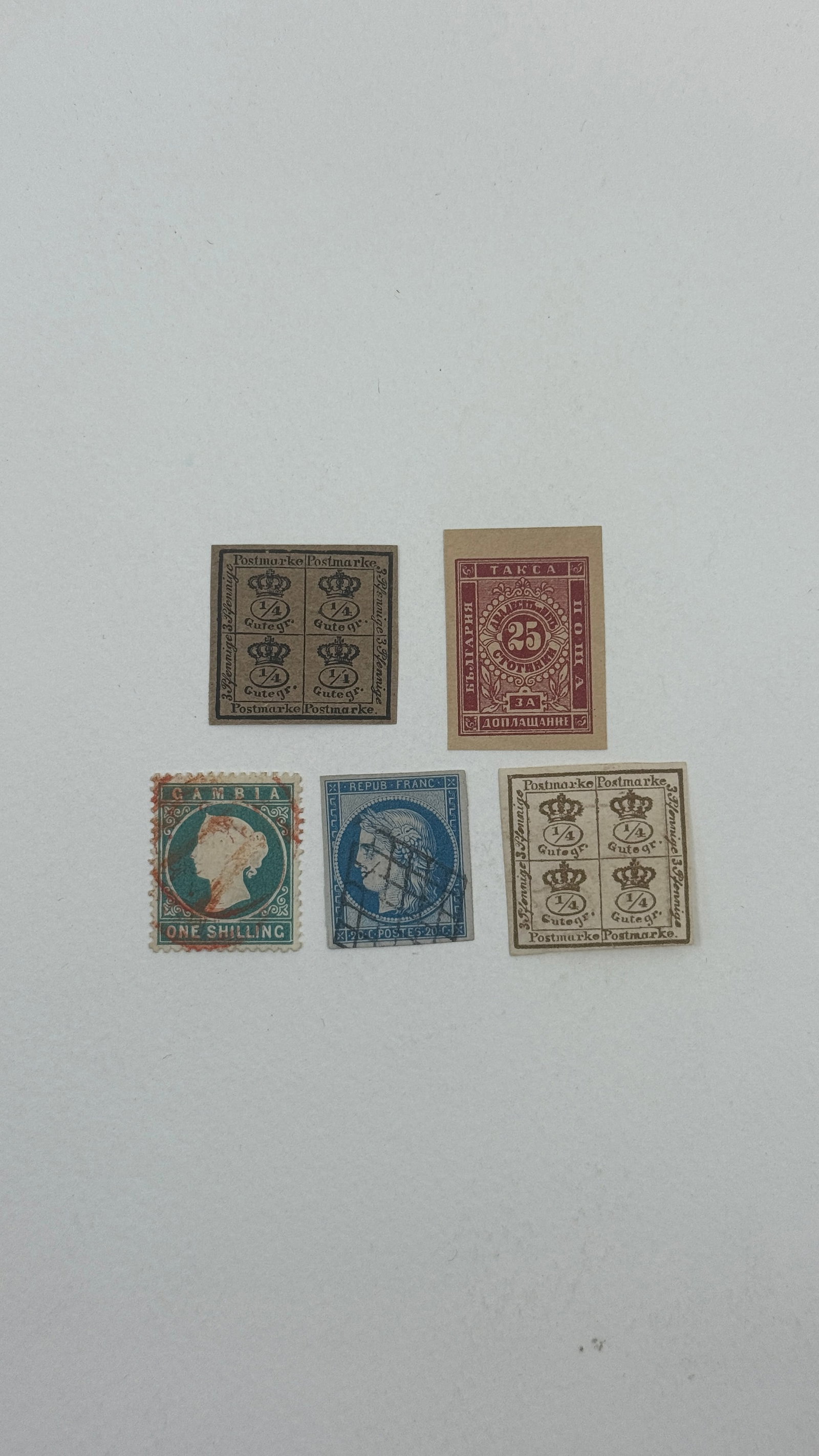 Mixed Classics German States, Gambia, France, Bulgaria Stamps (1 of 4)