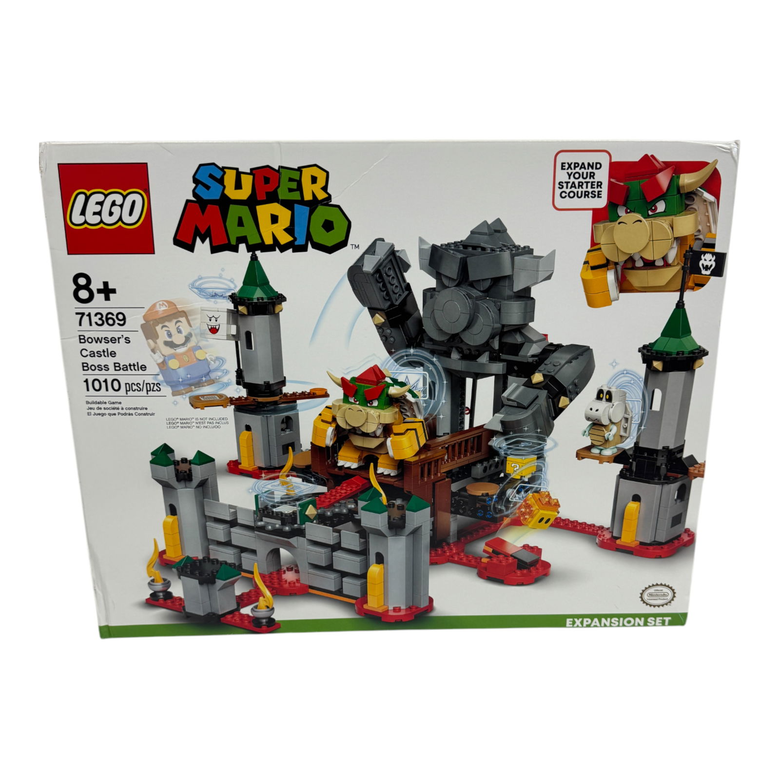 LEGO Super Mario Toys Bowsers Castle Boss Battle: LEGO Super Mario Bowser's Castle Boss Battle 71369, 1010 pieces. Includes Bowser, Dry Bones, Boo, and Lava Bubble. Interactive expansion set for starter course.