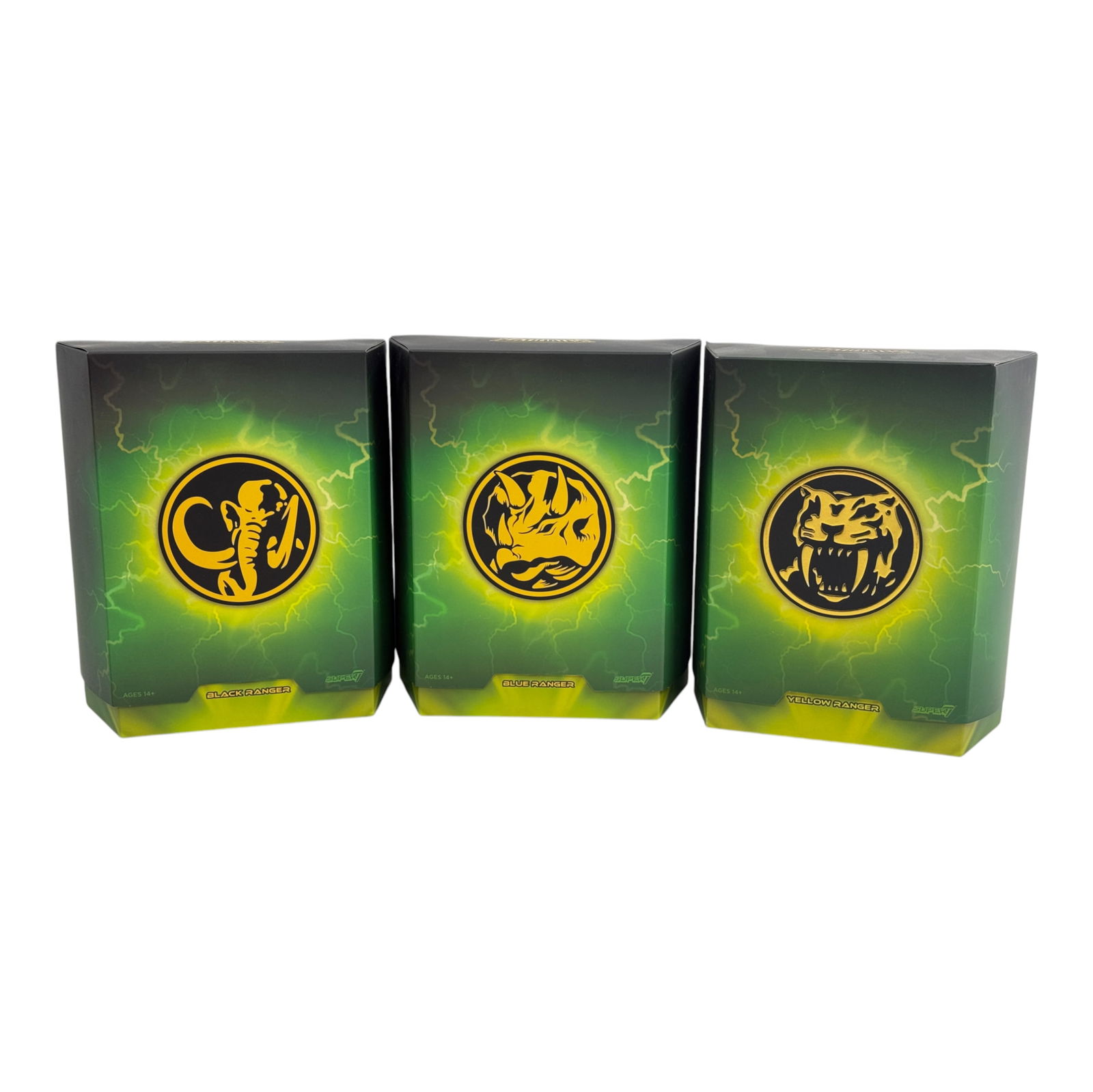 Power Rangers Super7 Ultimates Black Blue Yellow Rangers (1 of 7)